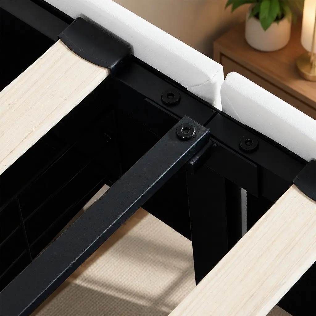 Single Bed Frame with LED Lights and Two Drawers