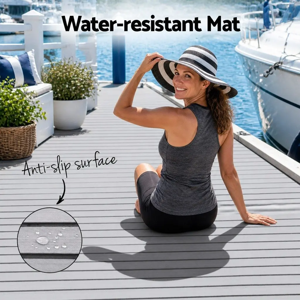 EVA Foam Boat Flooring Mat Light Grey 240x90cm Anti-Slip