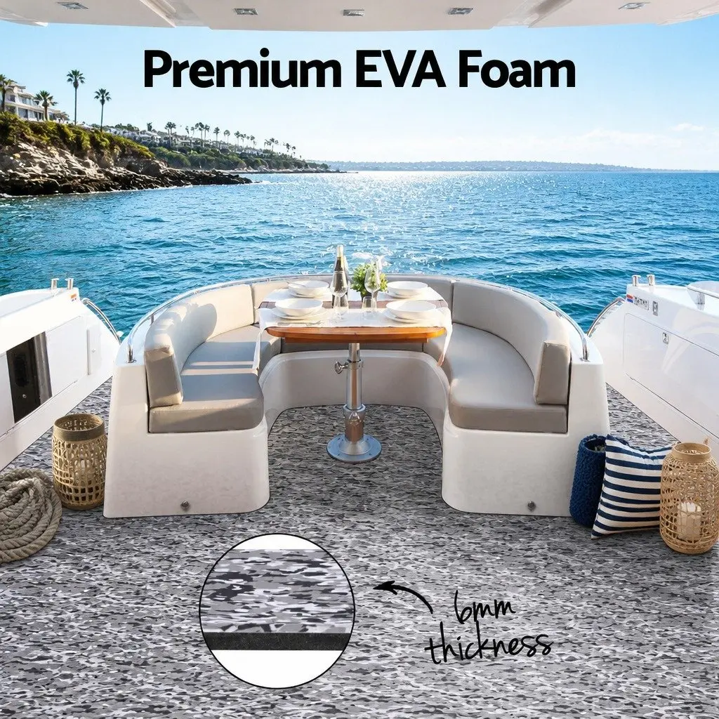 EVA Foam Boat Flooring Mat Multicolour Camo 240x90cm Anti-Slip Marine
