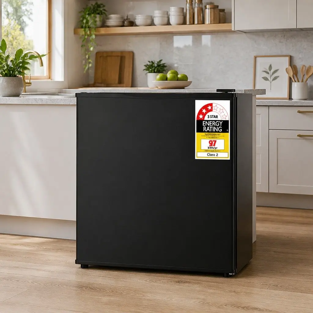 48L Bar Fridge Portable Compact Black Beverage Cooler Indoor Outdoor Travel