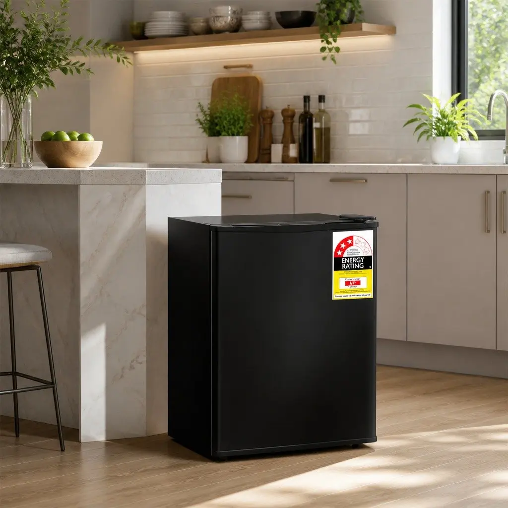 48L Bar Fridge Portable Compact Black Beverage Cooler Indoor Outdoor Travel