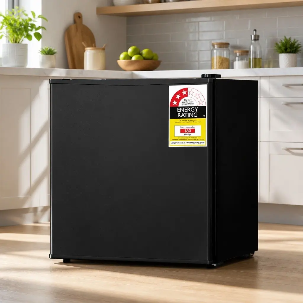 48L Bar Fridge Portable Compact Black Beverage Cooler Indoor Outdoor Travel