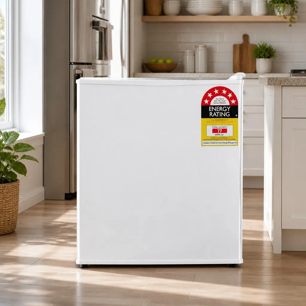 48L Bar Fridge White Portable Compact Mini Refrigerator Caravan Apartment Office