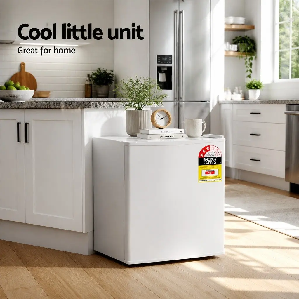 48L Bar Fridge White Portable Compact Mini Refrigerator Caravan Apartment Office