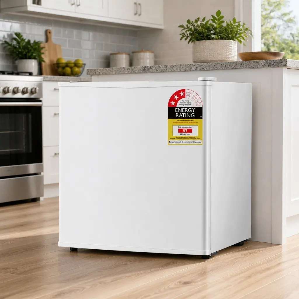 48L Bar Fridge White Portable Compact Mini Refrigerator Caravan Apartment Office