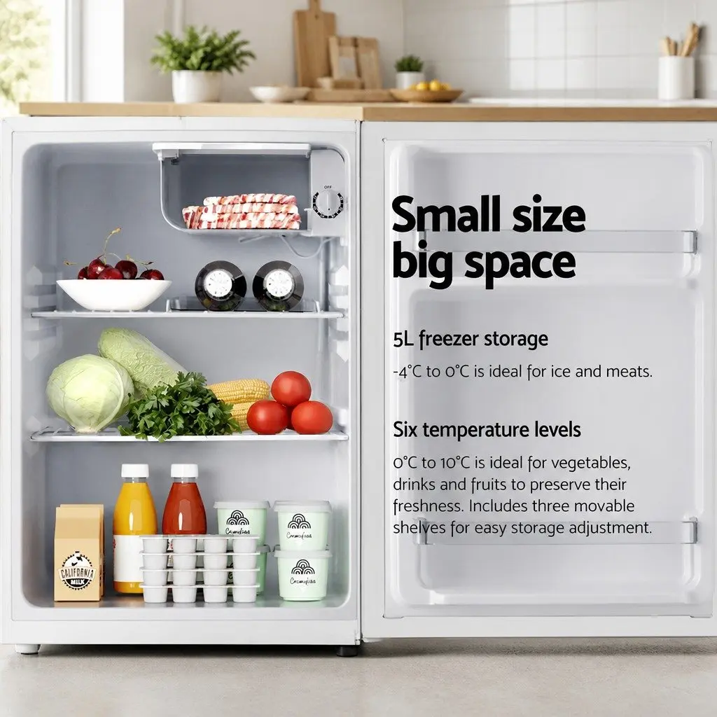 Portable Mini Bar Fridge 70L White Caravan Apartment Office Hotel Extra