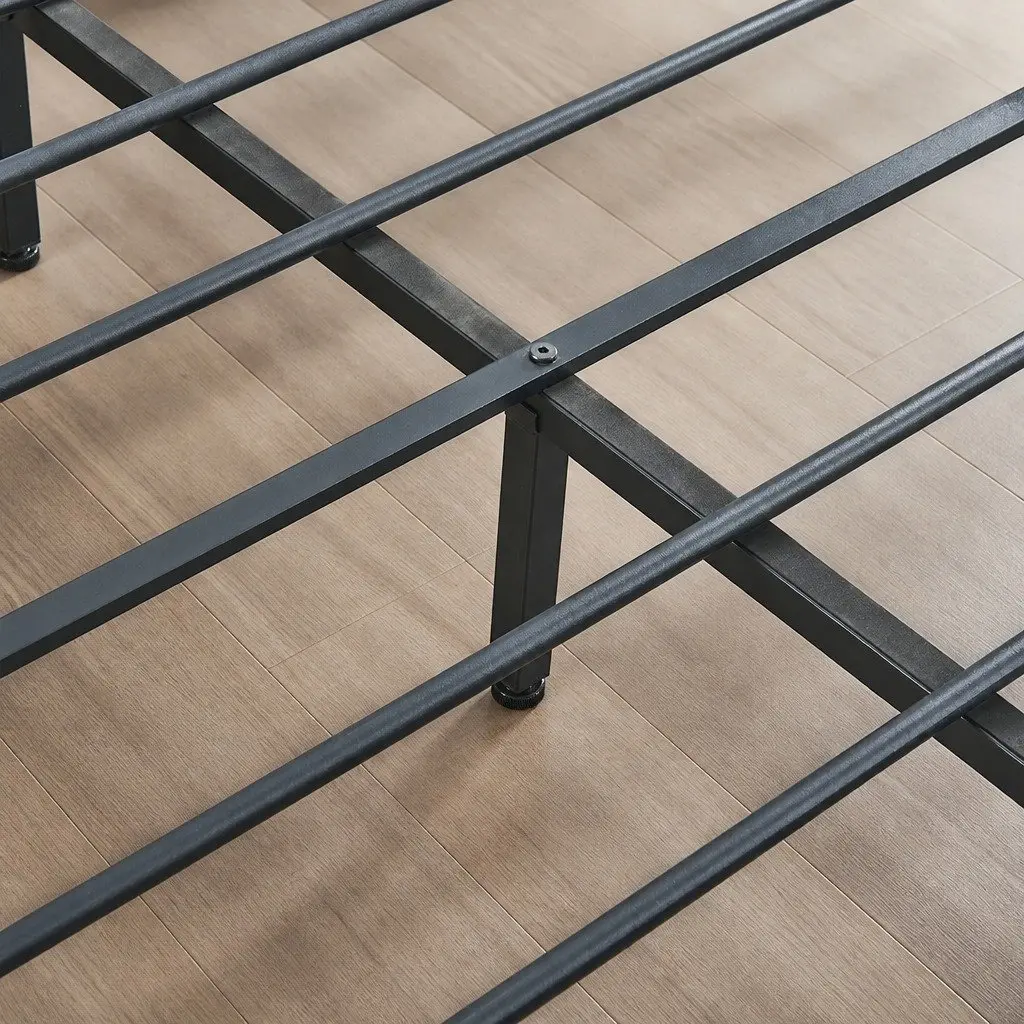 Double Bed Frame with Steel Construction and Storage