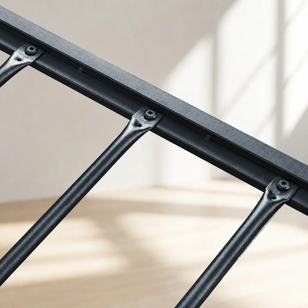 Double Bed Frame with Steel Construction and Storage