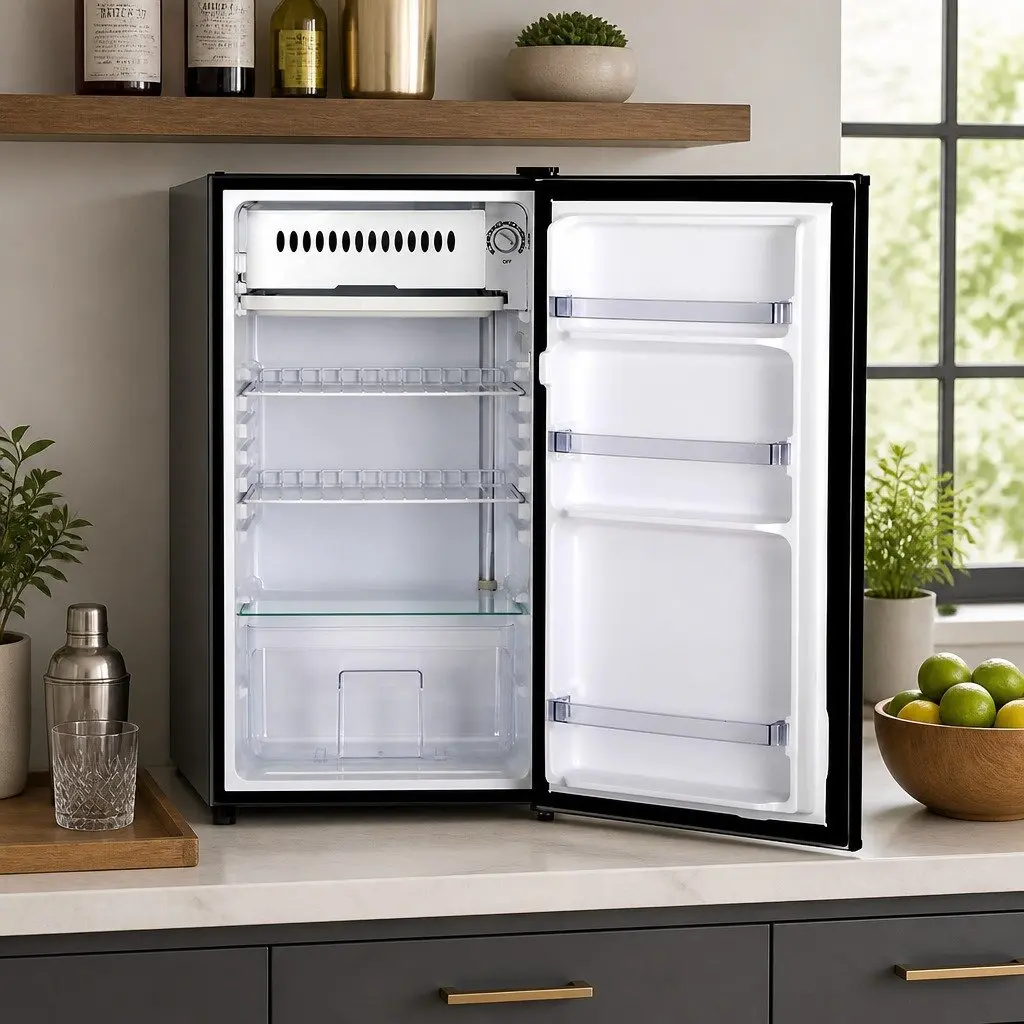 95L Portable Bar Fridge Black Compact Cooler Adjustable Temperature Energy