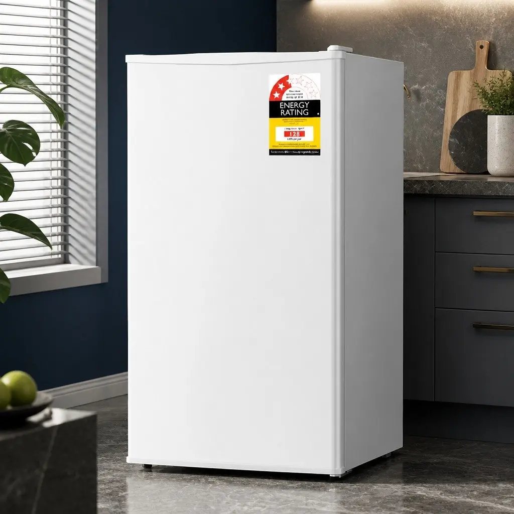 Bar Fridge 95L Portable White Compact Cooler Chiller Beverage Refrigerator