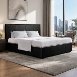 Queen Size Gas Lift Storage Bed Frame - Compact Design