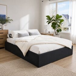 Double Gas Lift Bed Frame with Storage in Charcoal Colour