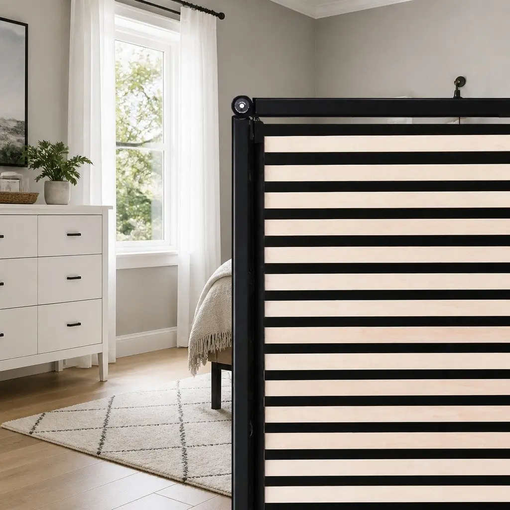 Double Bed Frame Grey Queen Size Gas Lift Storage Wooden Slat Base