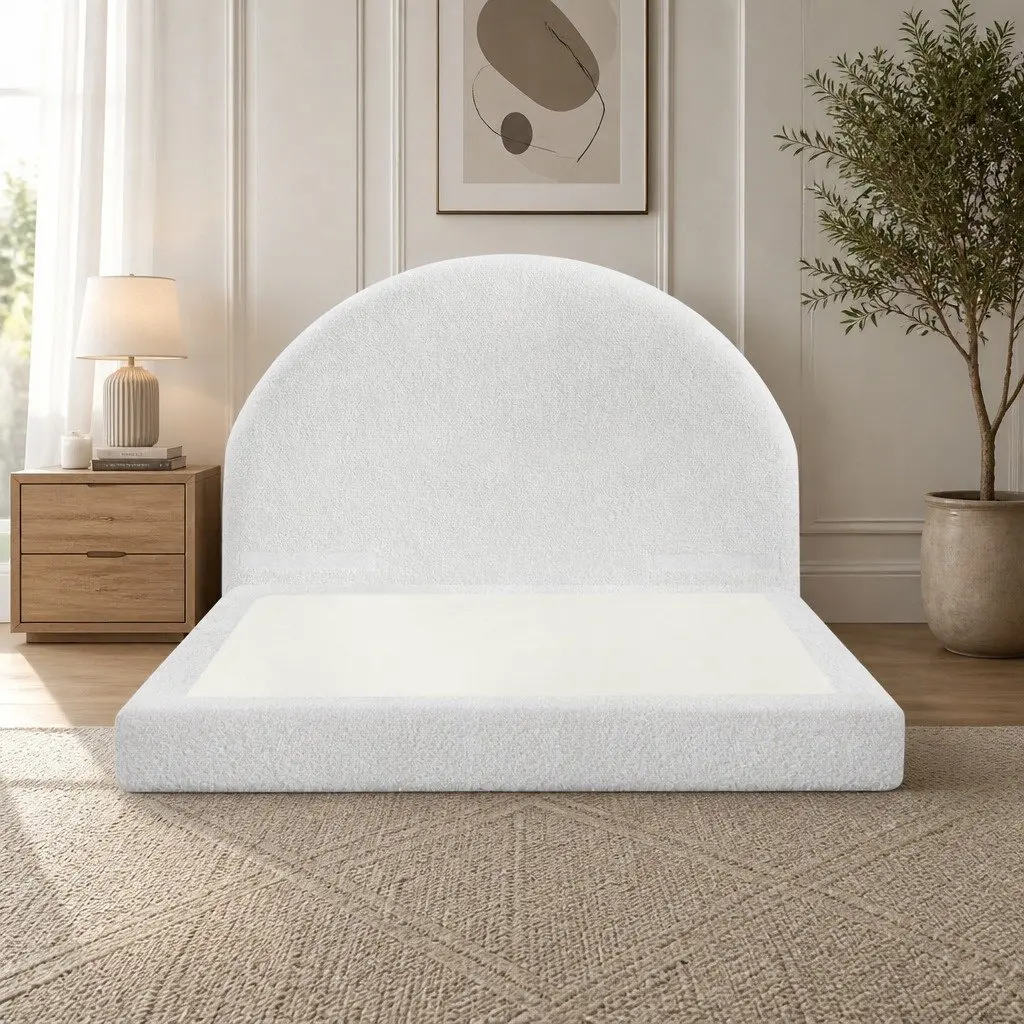 Queen Bed Frame White Vacuum Compressed Tool-Free Instant Expansion Removable Washable Cover