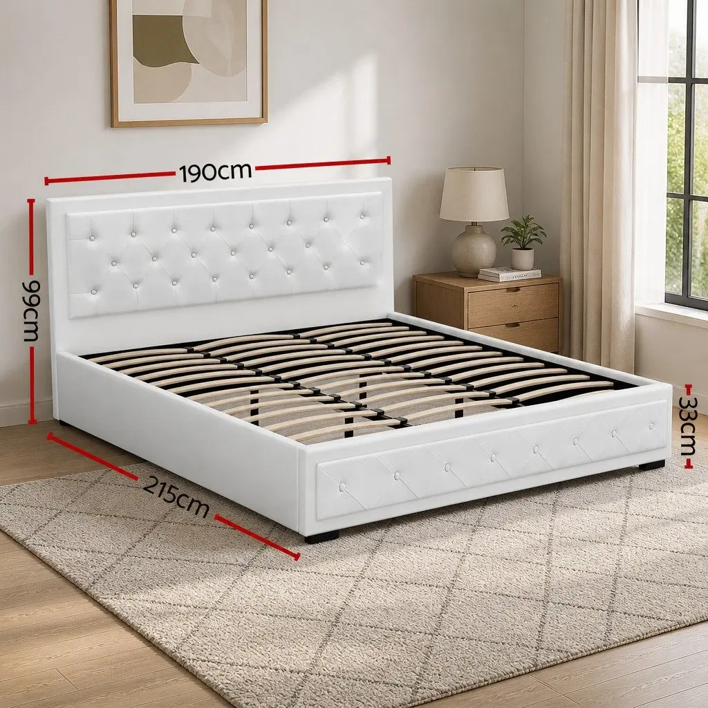 King Size Gas Lift Bed Frame with Easy Access