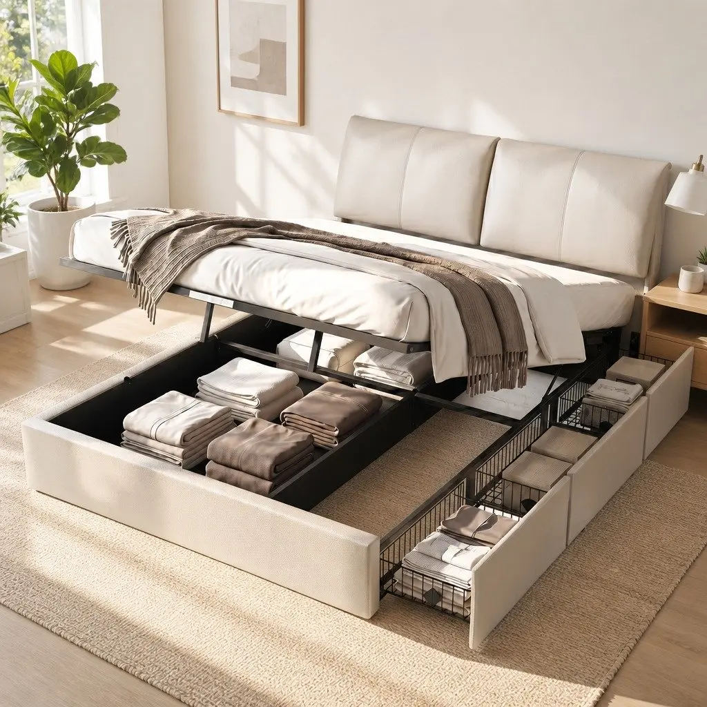 Queen Bed Frame with Storage