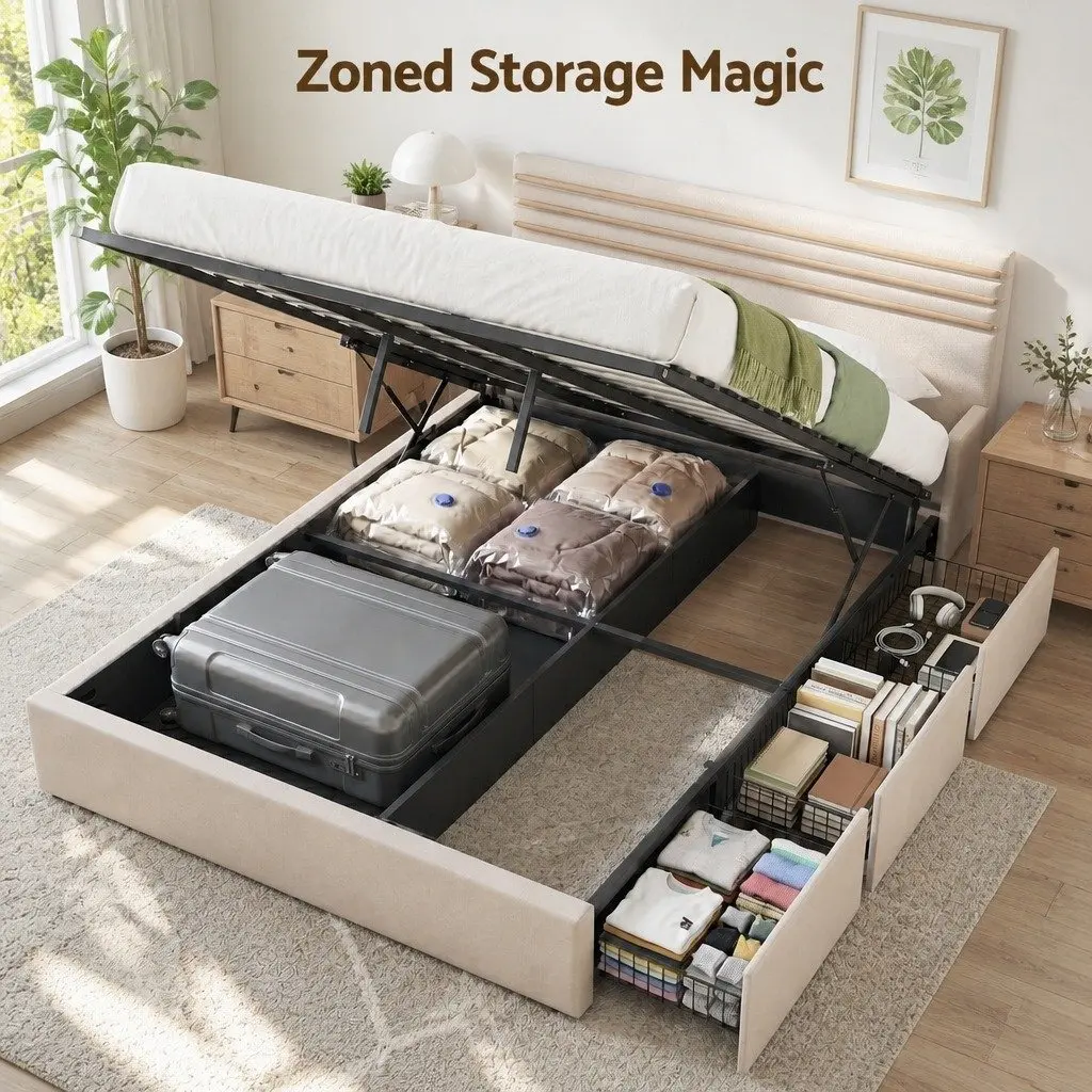 Queen Bed Frame with Storage