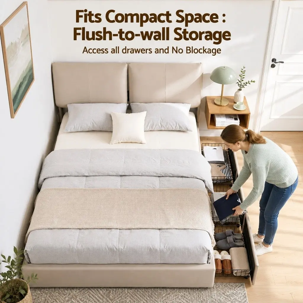 Queen Bed Frame with Storage