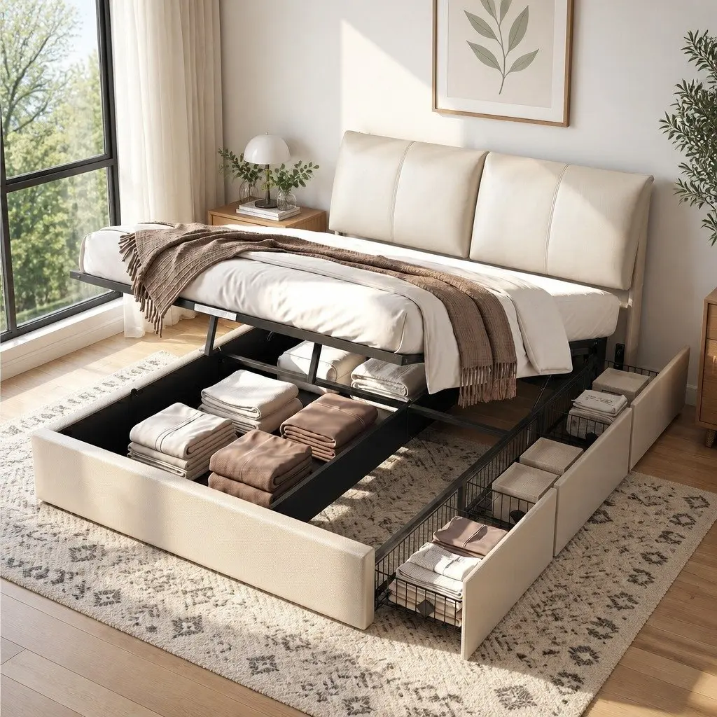 Queen Bed Frame with Storage