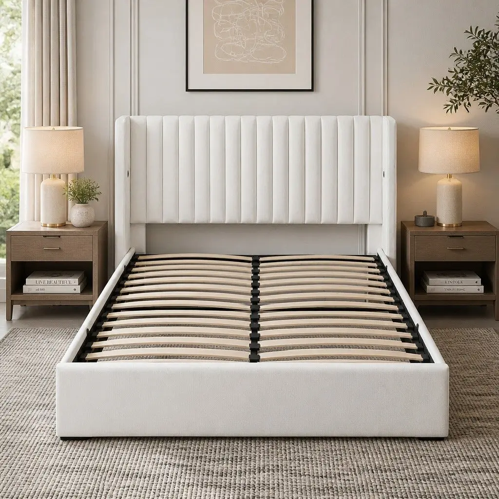 Queen Bed Frame with Storage and USB Charging