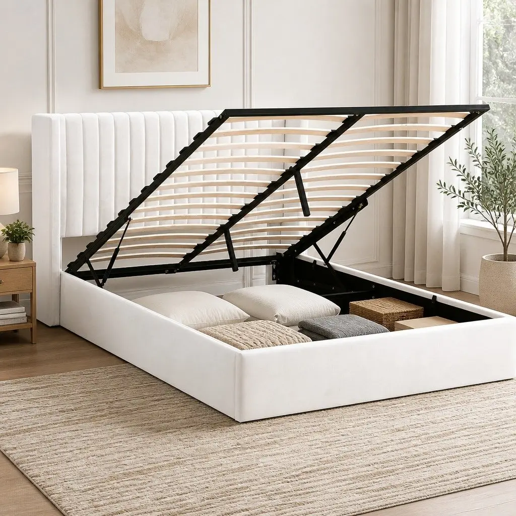 Queen Bed Frame with Storage and USB Charging