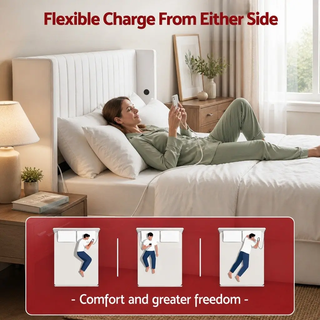 Queen Bed Frame with Storage and USB Charging