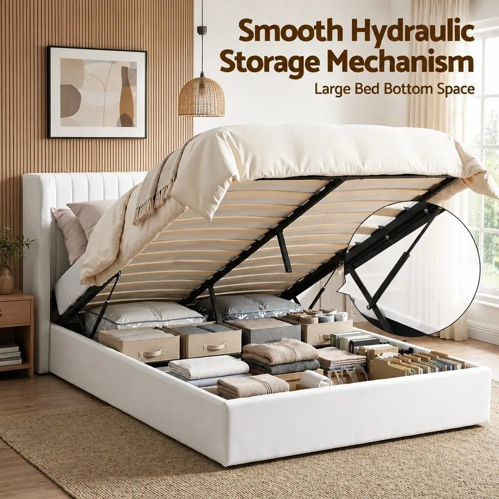Queen Bed Frame with Storage and USB Charging