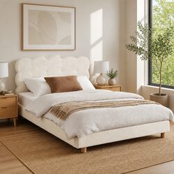 King Single Bed Frame: Cloud Headboard Style