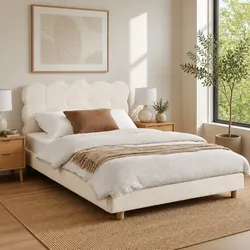 King Single Bed Frame: Cloud Headboard Style