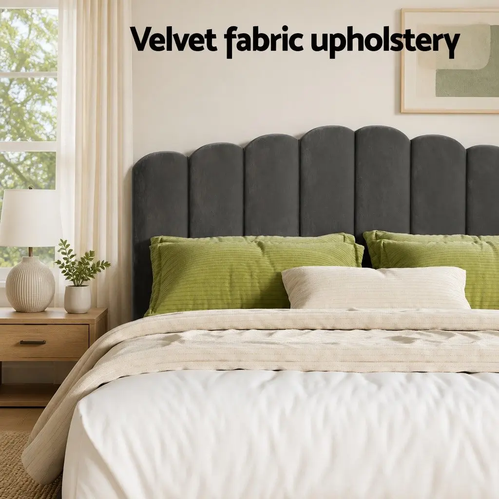 Queen Size Bed Frame with Gas Lift Storage Padded Headboard Grey Velvet
