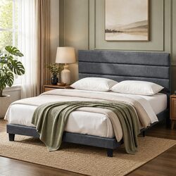 Concise Design of a King Bed Frame with Support