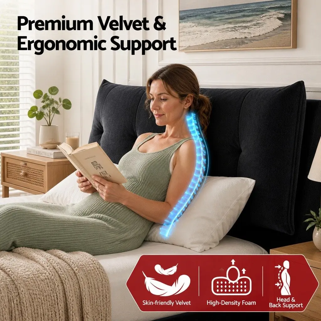 Queen Bed Frame with Horizontal Gas Lift Storage LED Light USB Charging Station