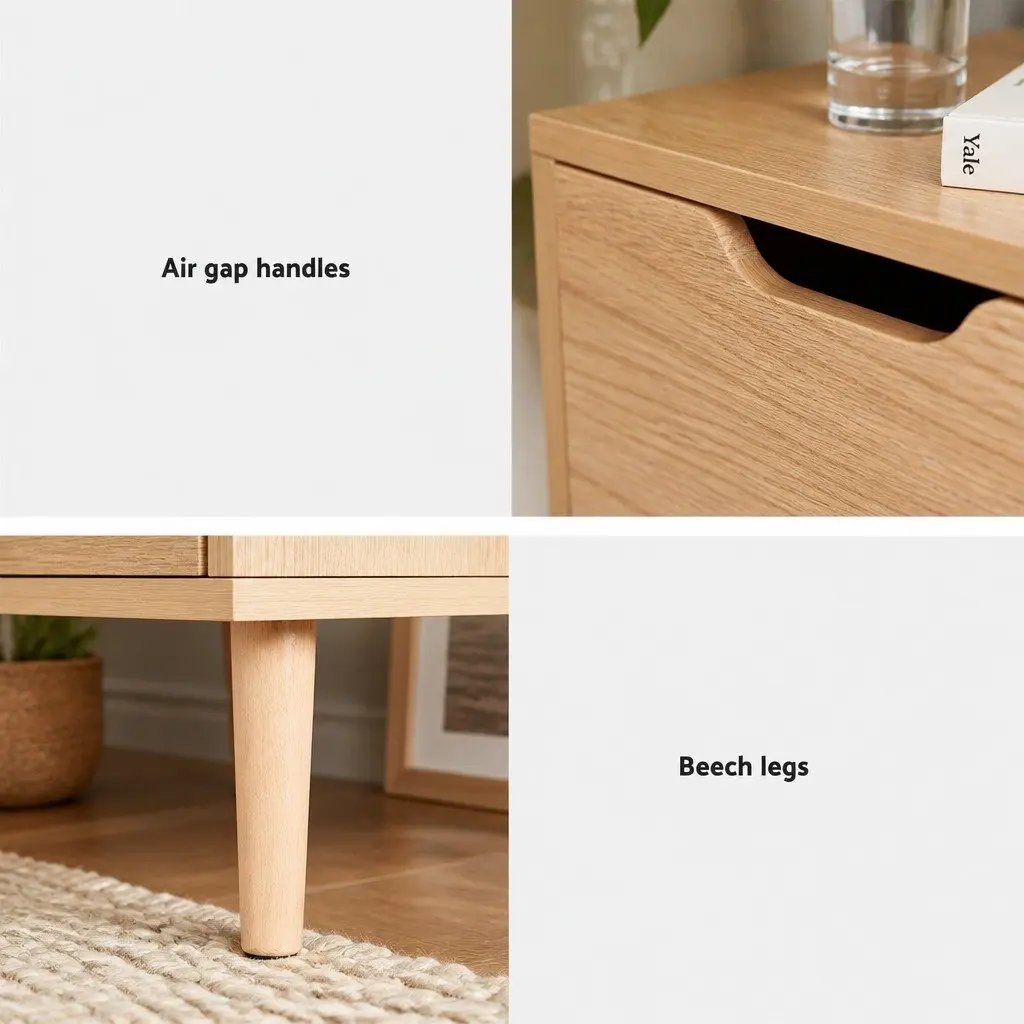 Queen Gas Lift Storage Bed Frame Beige with Matching Bedside Table Boucle Upholstered 216cm L x 160cm W x 99cm H Rounded Safety Edges