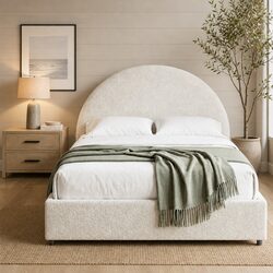 Concise Design: Queen Bed Frame with Lift Storage & Table