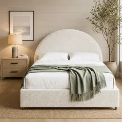 Concise Design: Queen Bed Frame with Lift Storage & Table