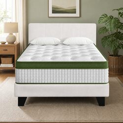 Compact Single Bed Frame and Hybrid Mattress Set