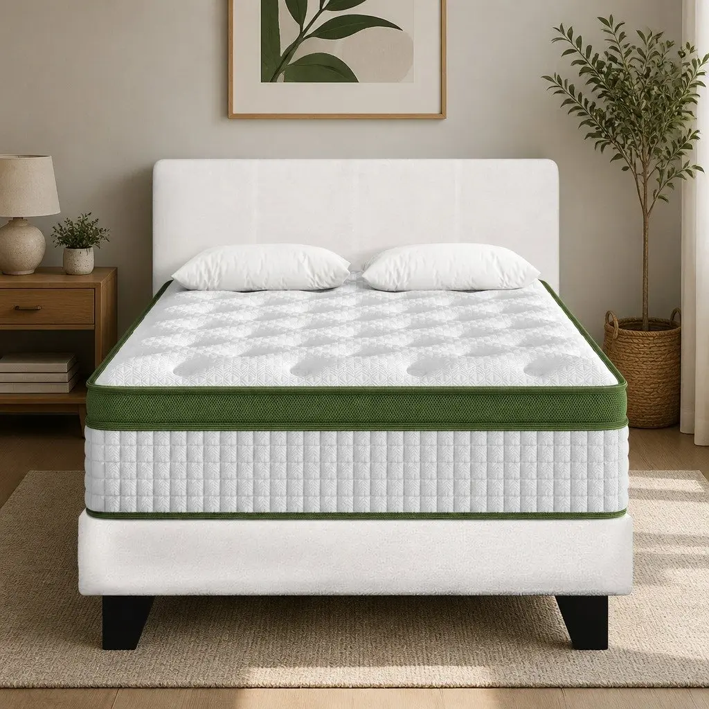 Single Bed Frame and Hybrid Mattress Set