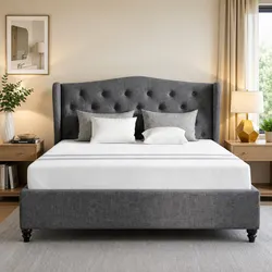 Compact Double Bed Frame with Memory Foam Mattress