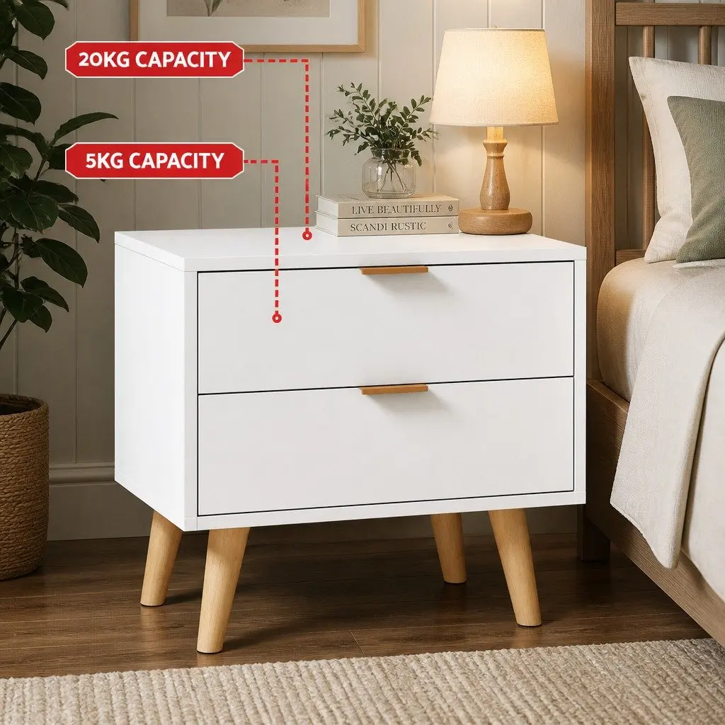Queen Gas Lift Storage Bed Frame with 2-Drawer Bedside Table Bedroom Furniture