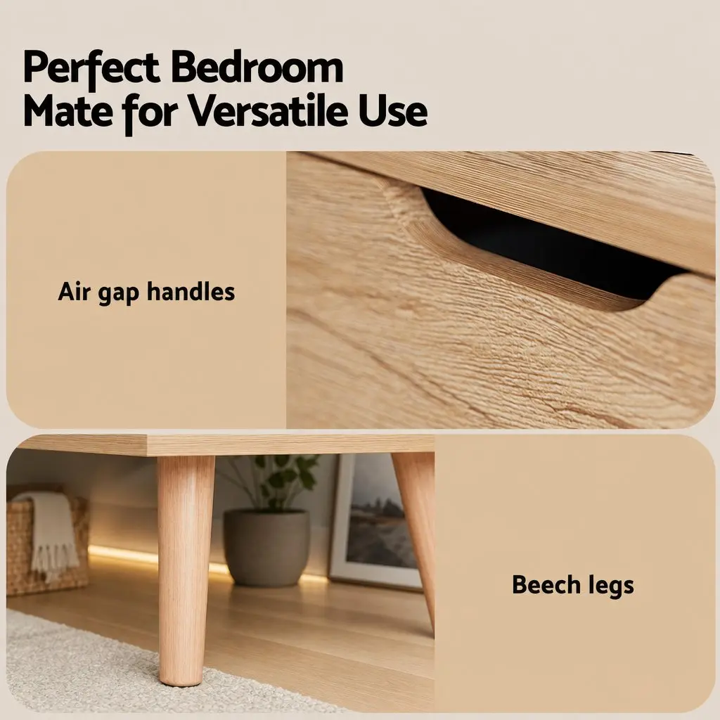 Double Bed Frame with Storage Gas Lift Base Tufted Headboard and 2-Drawer