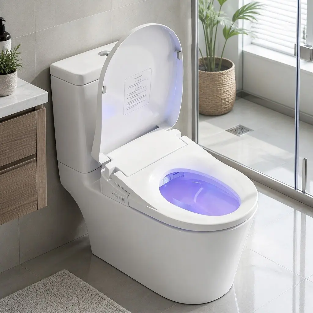 Electric Bidet Toilet Seat White Wireless Remote Heated Dryer Auto Wash