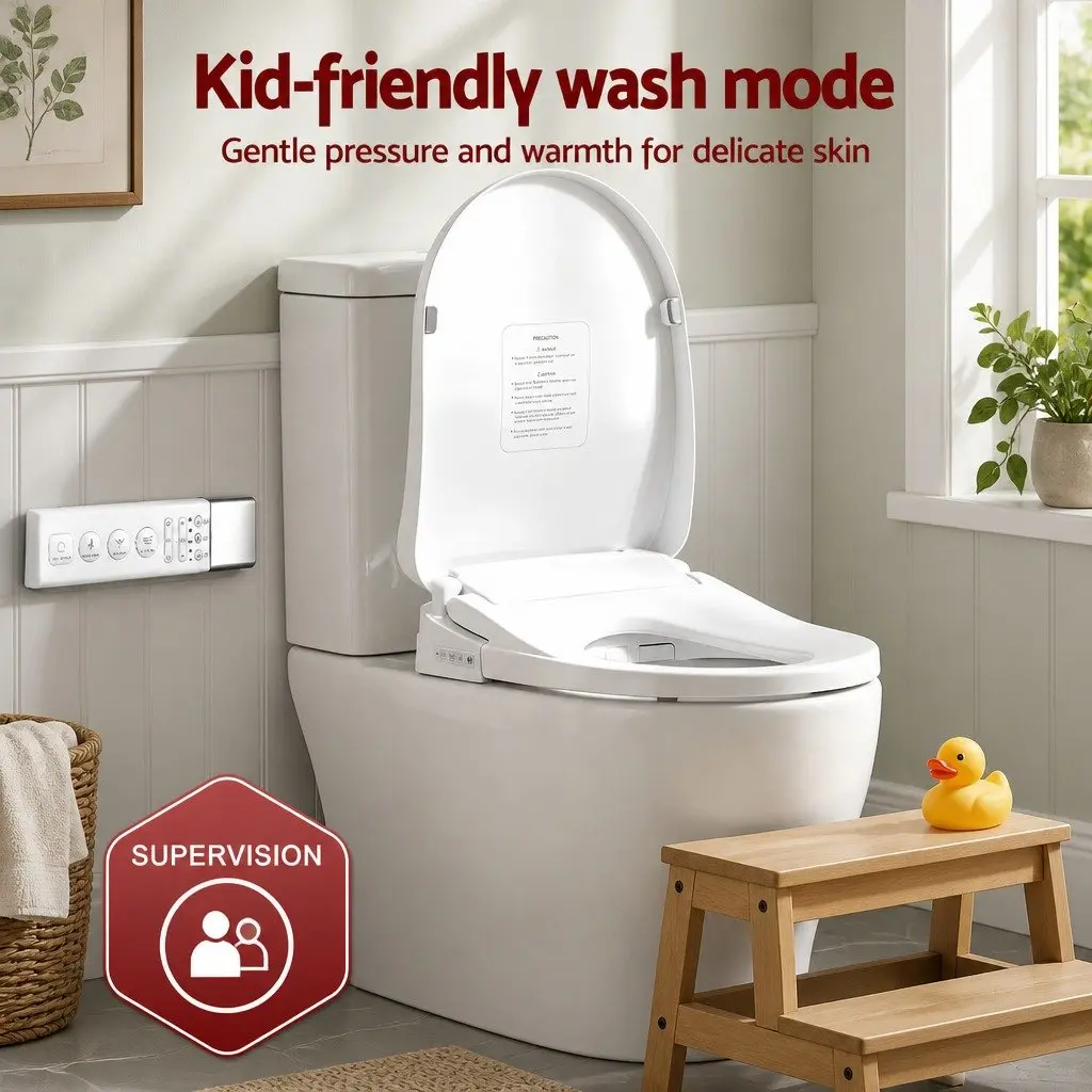 Electric Bidet Toilet Seat White Wireless Remote Heated Dryer Auto Wash