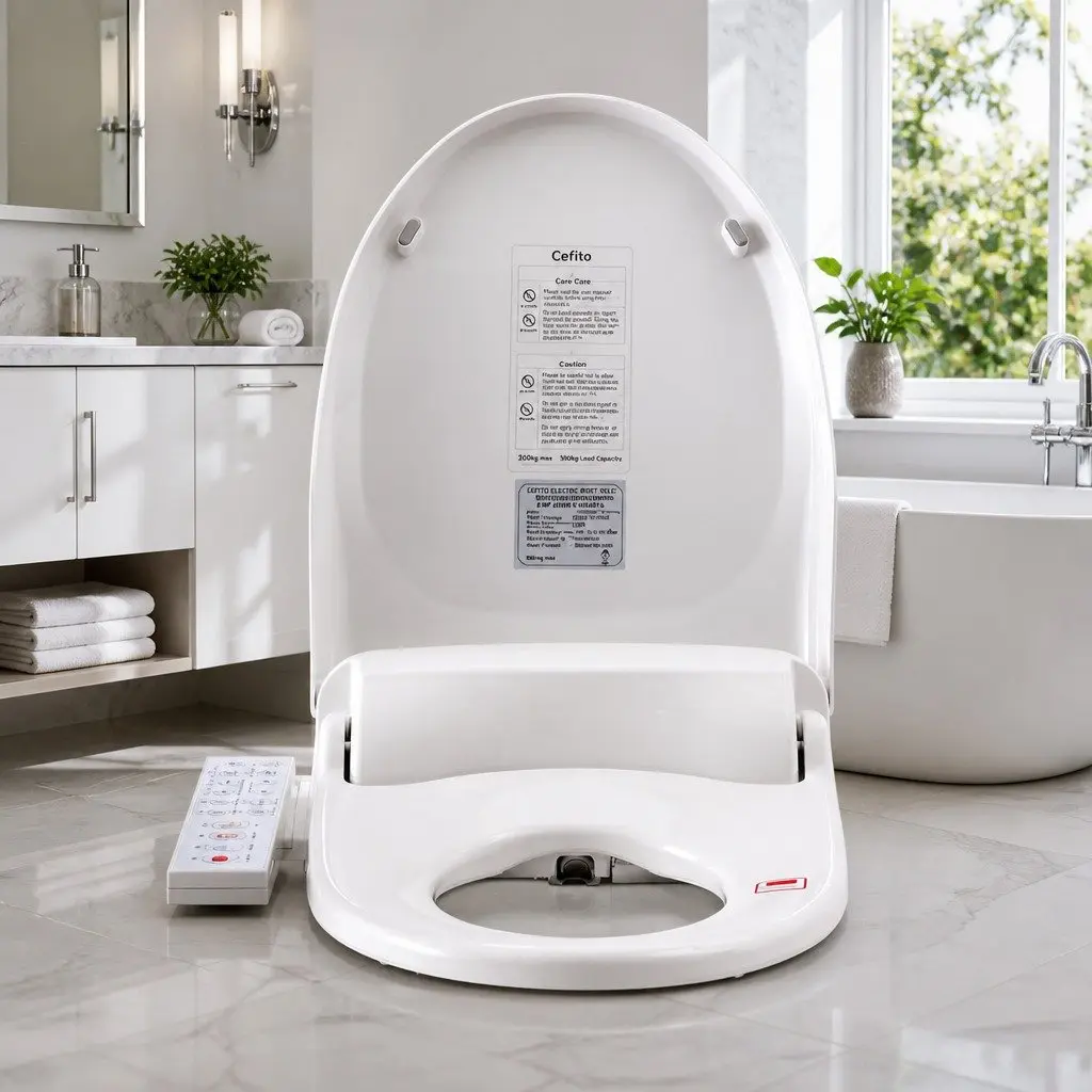Electric Bidet Toilet Seat White V Shape Smart Bidet with Multiple Wash Modes Temperature Controls and Self Cleaning Nozzle