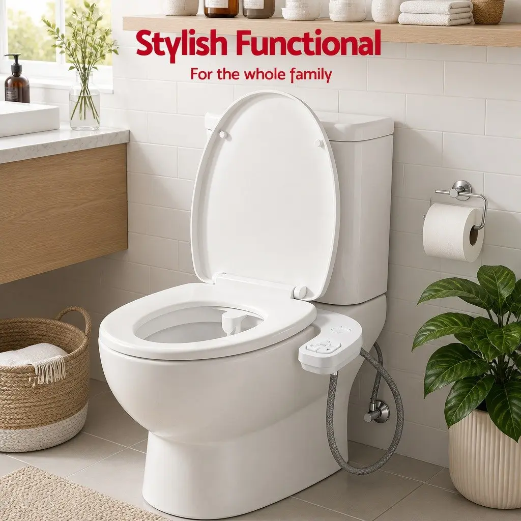Ultra-Slim Bidet Attachment White Non-Electric Cold Water Detachable