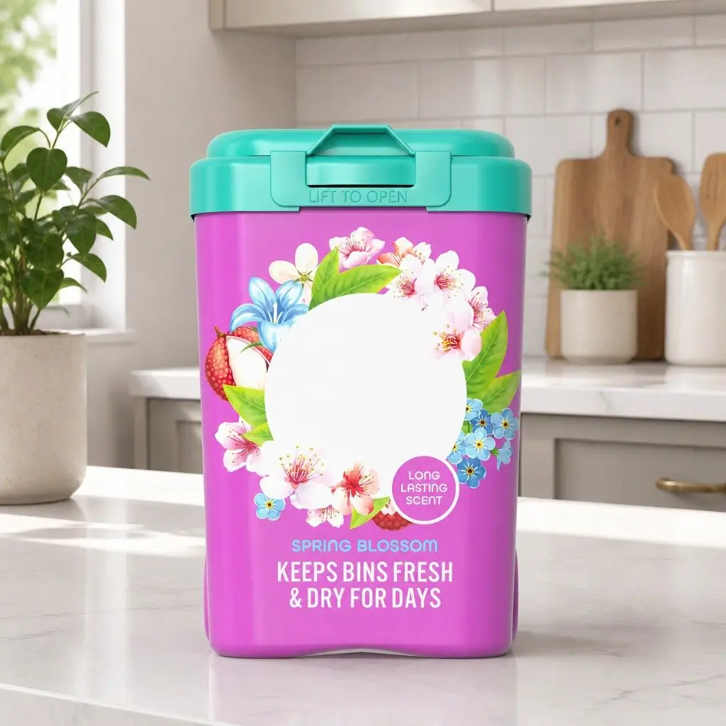 Household Bin Odour Control Neutraliser Fresh Spring Blossom 450g Fine Powder