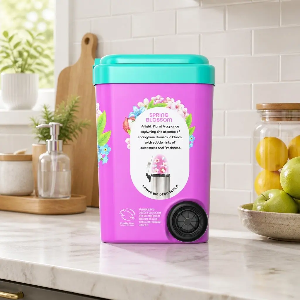 Household Bin Odour Control Neutraliser Fresh Spring Blossom 450g Fine Powder