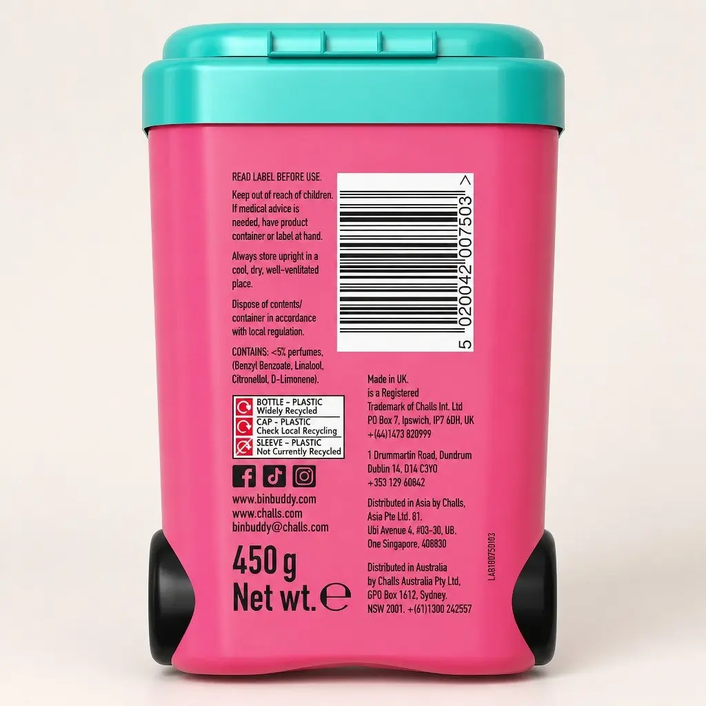 Odour Neutraliser Powder Fresh Pink Grapefruit 450g Absorbs Liquids Reduces Bin Smells