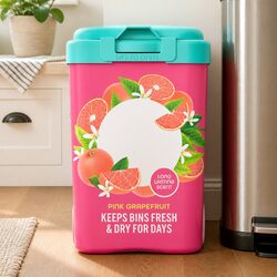 Bin Freshener Powder 450g Fresh Pink Grapefruit Odour Neutraliser Household Bin