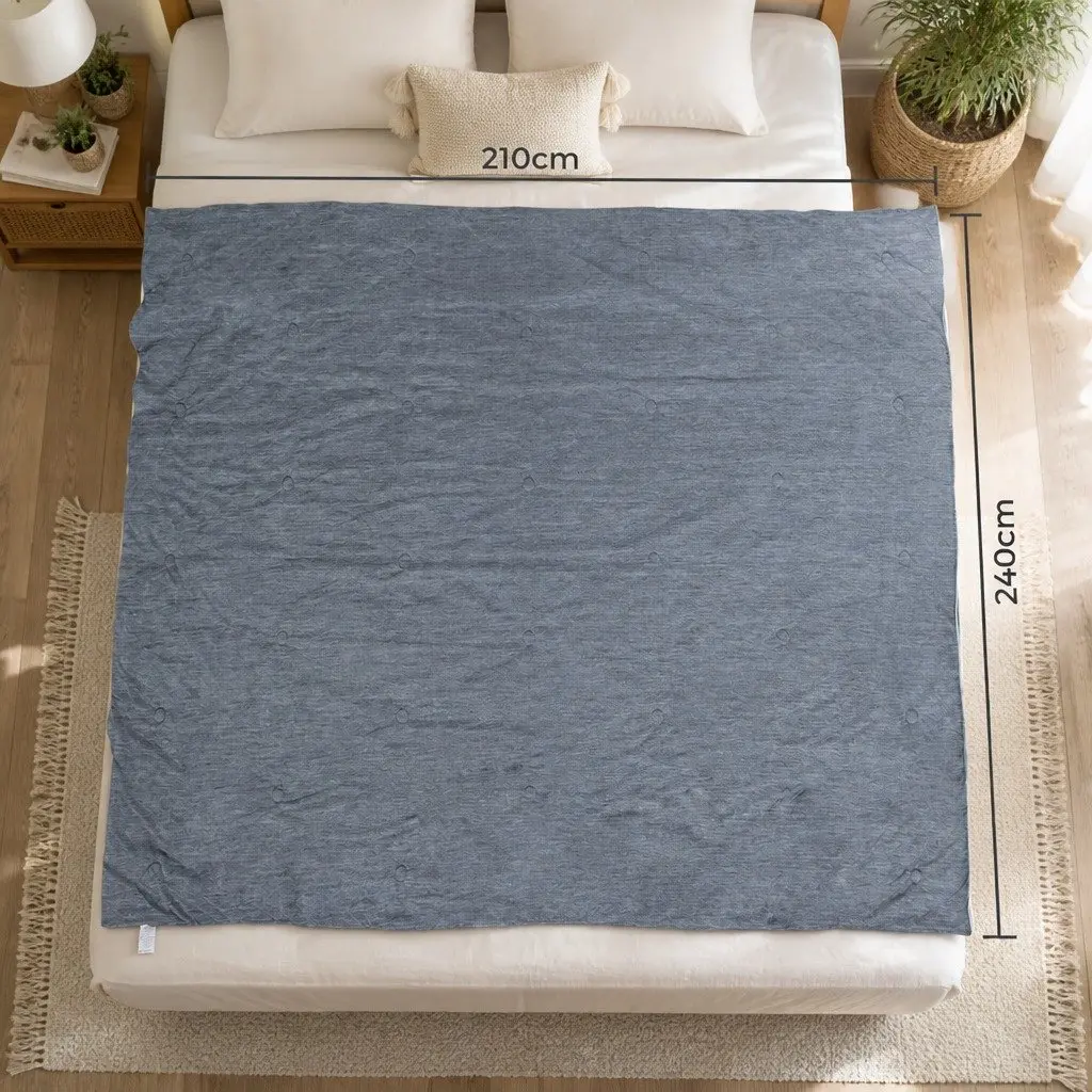 Cooling Blanket Grey 240x210cm Lightweight Breathable Cool to Touch