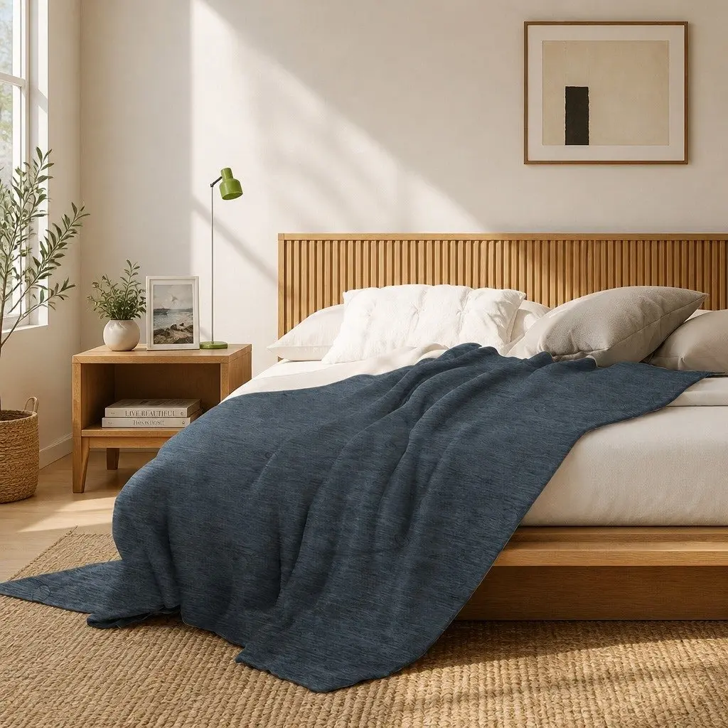 Cooling Blanket Grey 160x210cm Lightweight Breathable Machine Washable